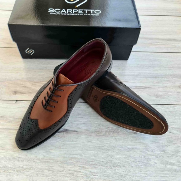 Handmade Leather Spectator Dress Shoe for Men - Picture 4 of 5